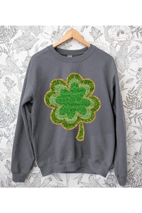 Four Leaf Clovers Graphic Fleece Sweatshirts.