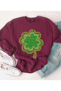 Four Leaf Clovers Graphic Fleece Sweatshirts.