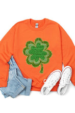 Load image into Gallery viewer, Four Leaf Clovers Graphic Fleece Sweatshirts.