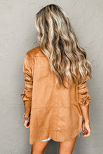 Load image into Gallery viewer, Camel Faux Suede Button Up Jacket