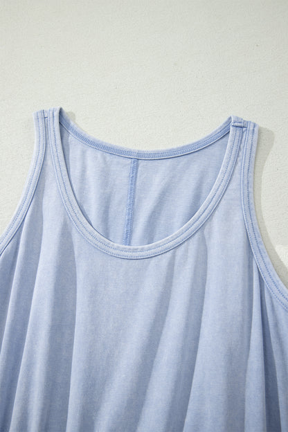 Smoke Gray Mineral Wash Mini Dress
