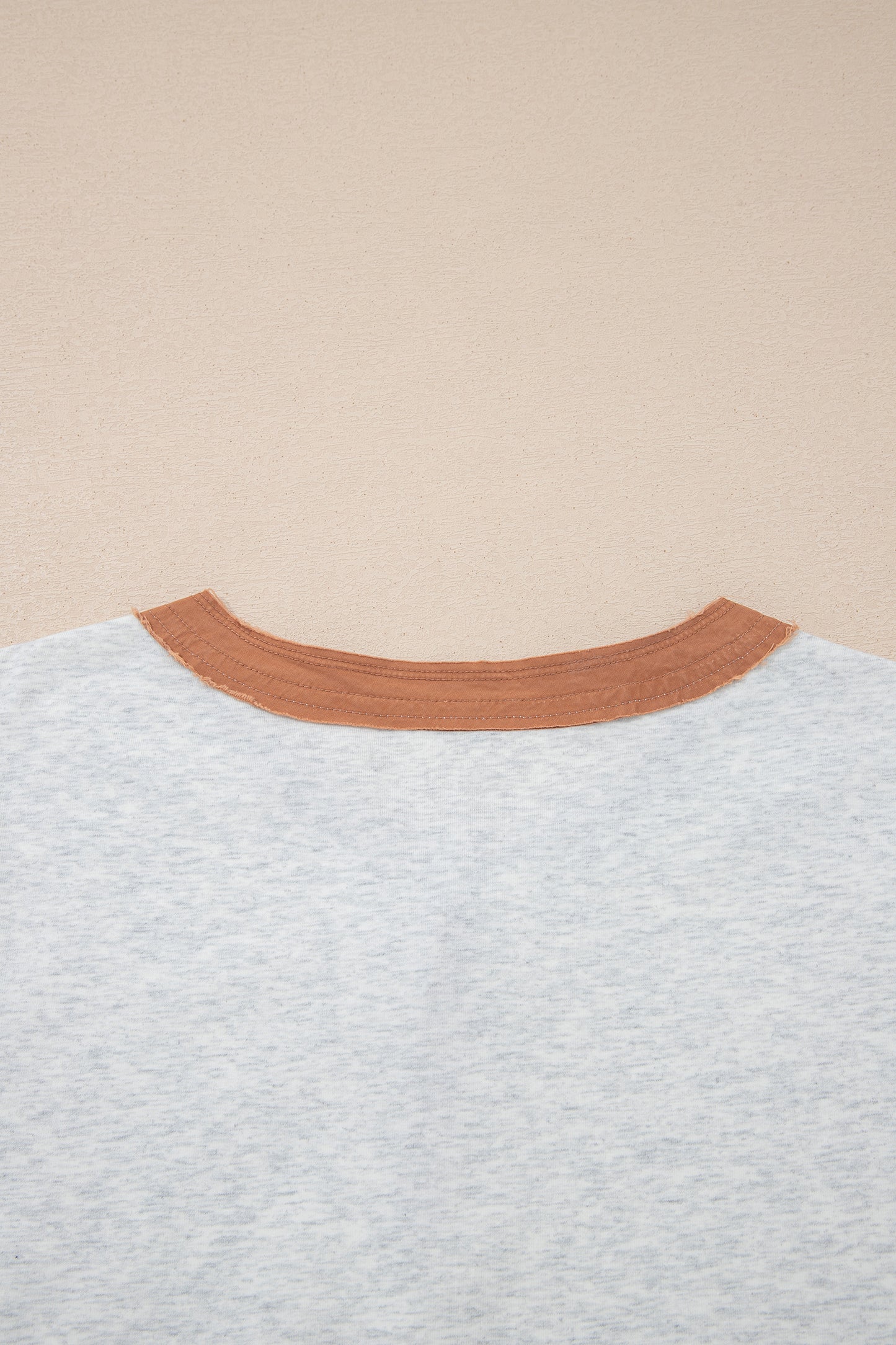 Light Grey Raw Seam Color Block Tee
