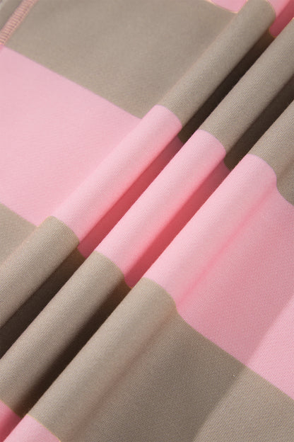 Pink Stripe Striped Colorblock  Sweatshirt