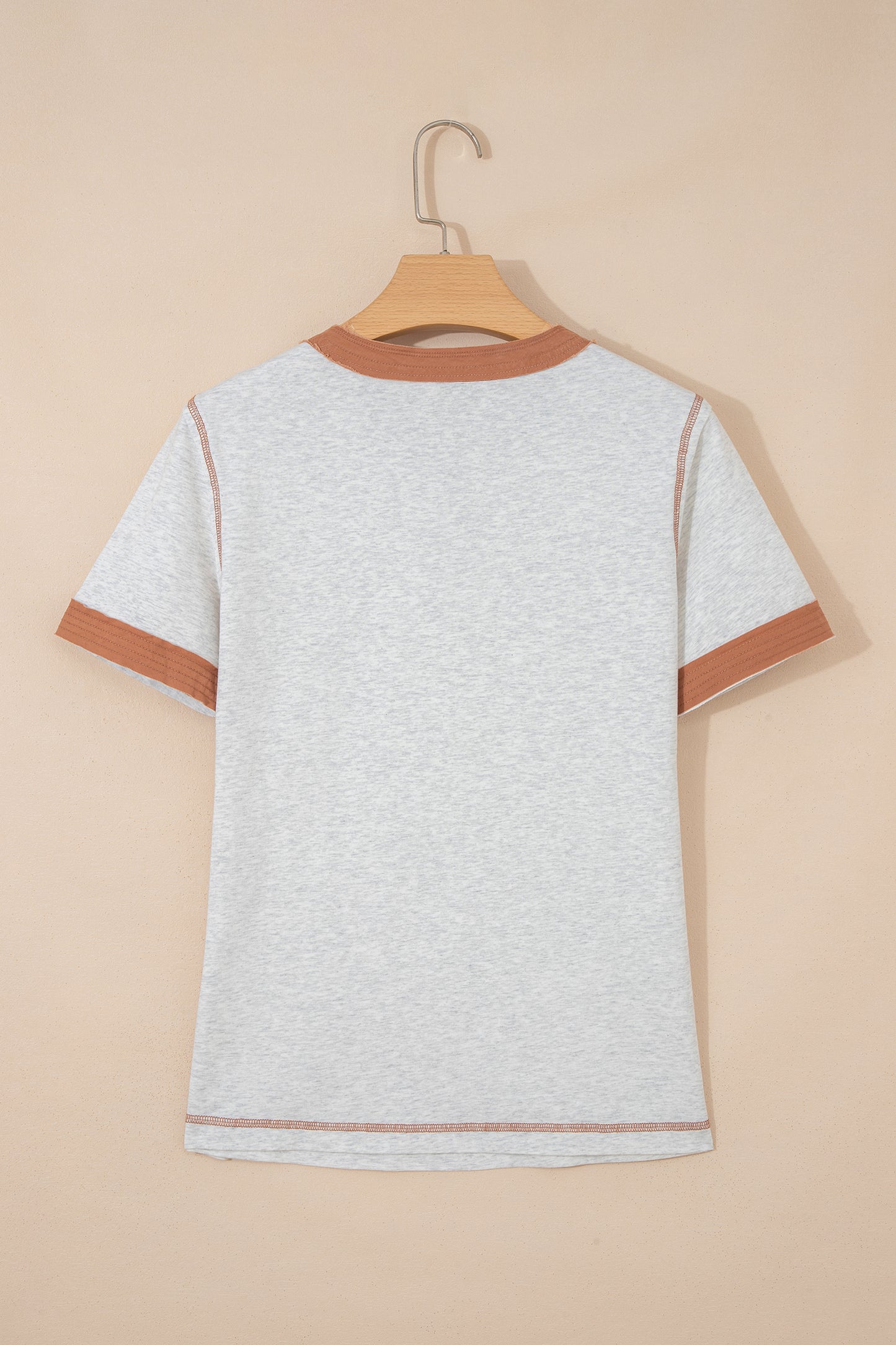 Light Grey Raw Seam Color Block Tee