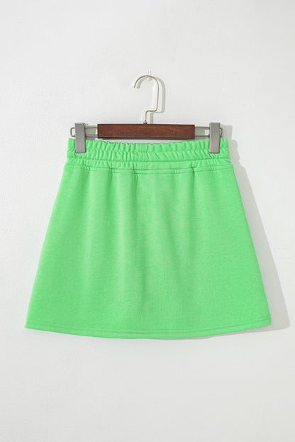 Kimber-Light Green French Terry Drawstring Skort