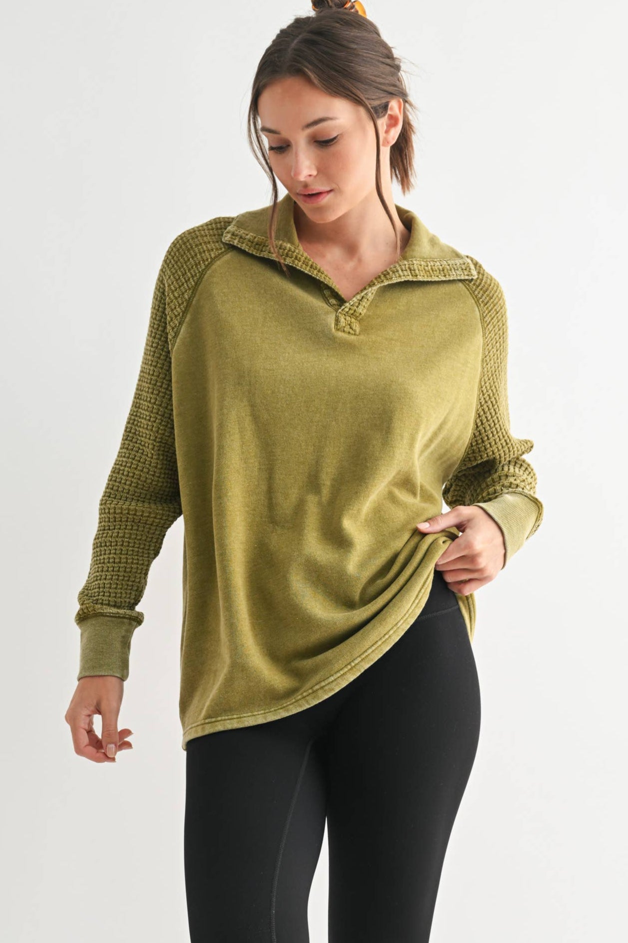 Ivy Waffle Knit Henley