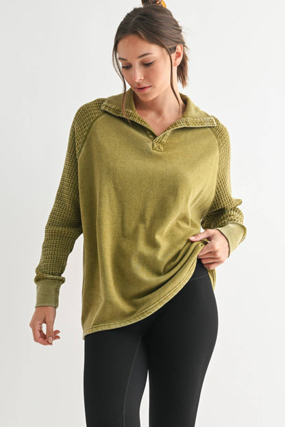 Ivy Waffle Knit Henley