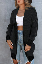Load image into Gallery viewer, Yellow Knitted Open Front Casual Long Cardigan