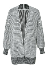 Yellow Knitted Open Front Casual Long Cardigan