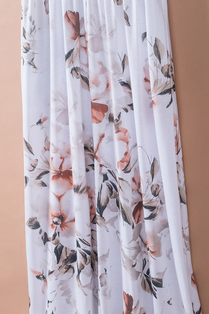 Ashley-Boho Stripes & Floral Print Floor Length Maxi