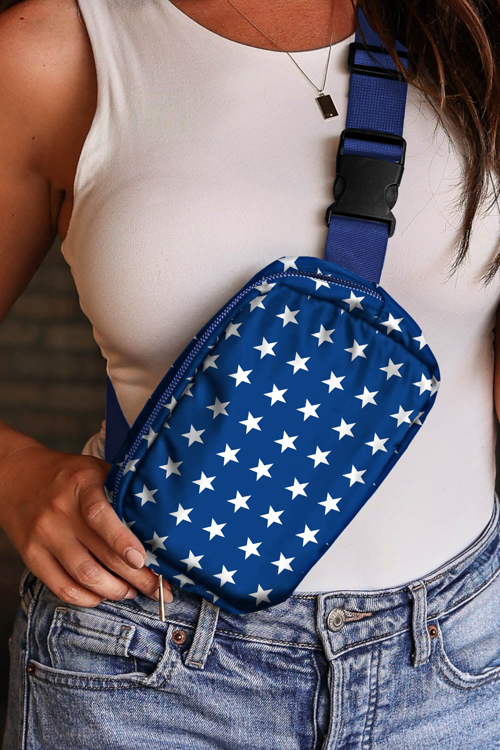 Flag Star Printed Crossbody Bag