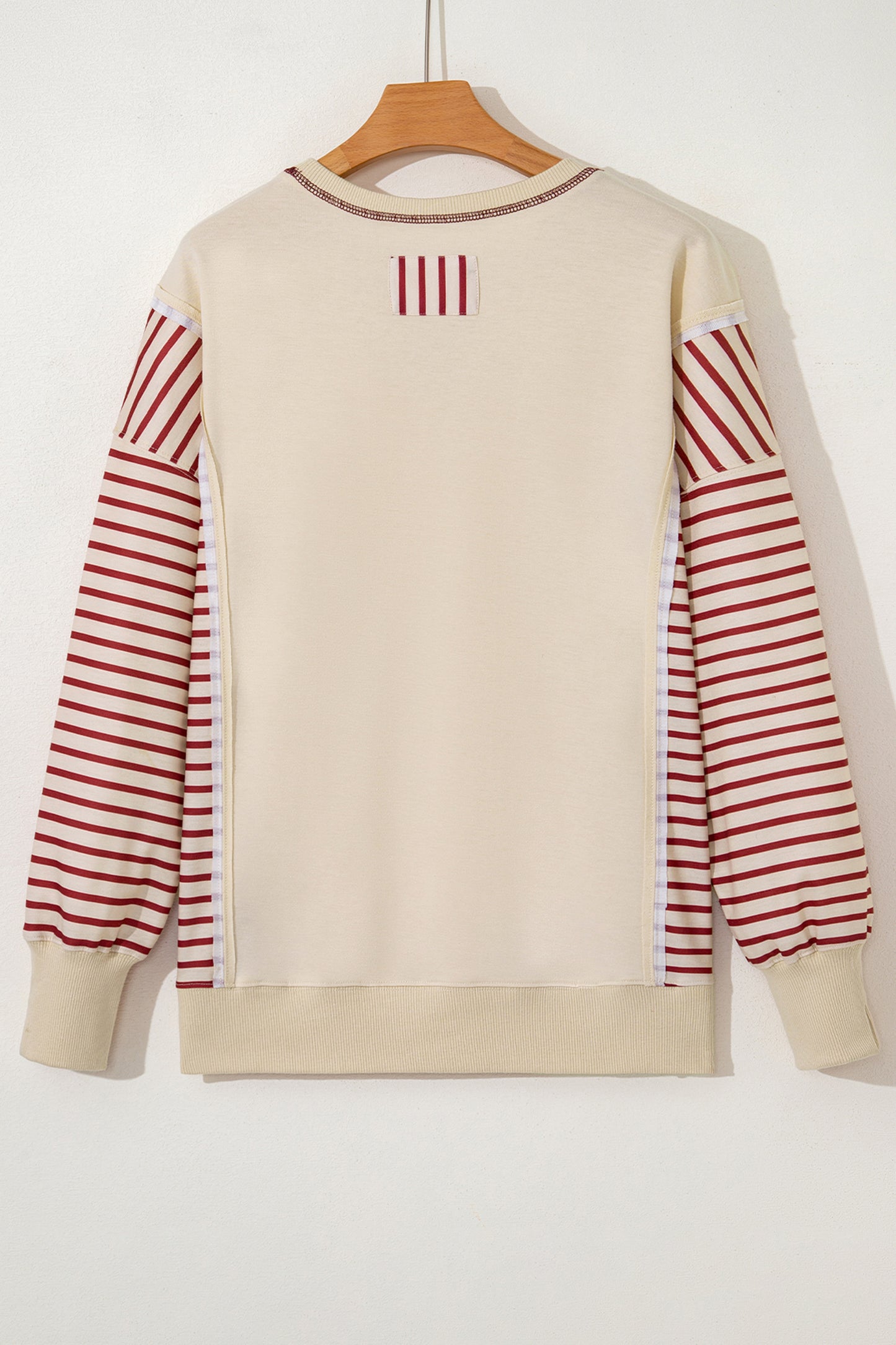 Red Stripe Sleeve Knit Top