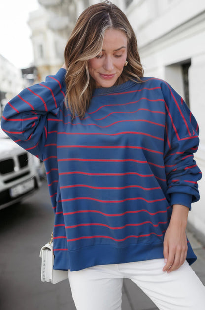 Becca Blue Stripe Sweatshirt