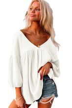 Load image into Gallery viewer, Plain Gauze Cotton V Neck Top for Women