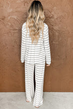 Load image into Gallery viewer, Striped Print Long Sleeve and Pants Pajamas Set