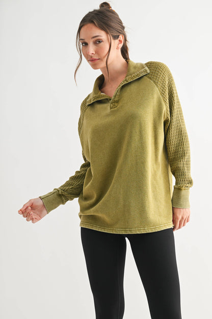 Ivy Waffle Knit Henley