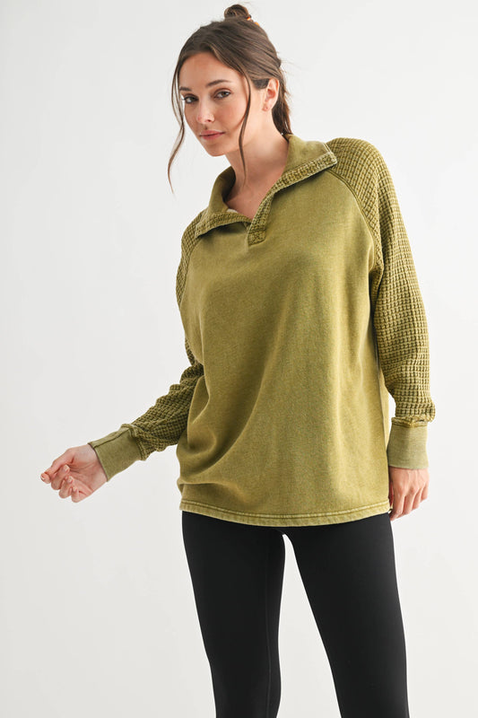 Ivy Waffle Knit Henley