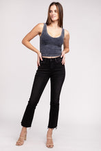 Load image into Gallery viewer, 2 Way Neckline Washed Ribbed Cropped Tank Top
