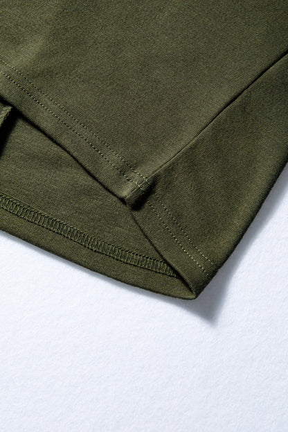 Solid Color Extended Cuffs Long Sleeve Top