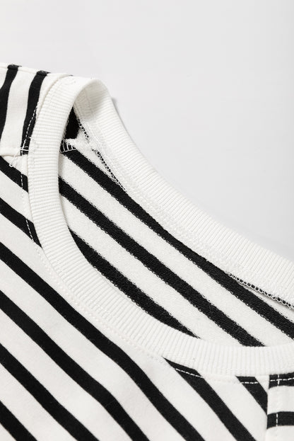 Georgia Black Striped Loose Sweatshirt