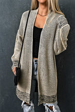 Load image into Gallery viewer, Yellow Knitted Open Front Casual Long Cardigan