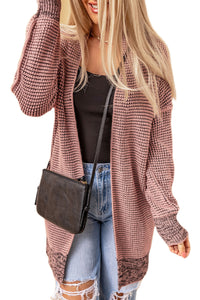 Yellow Knitted Open Front Casual Long Cardigan