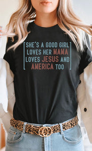 Shes a Good Girl Rock Song America Graphic Tee