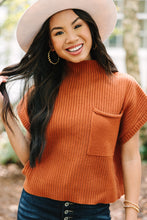 Load image into Gallery viewer, Patch Pocket Ribbed Knit Short Sleeve Sweater