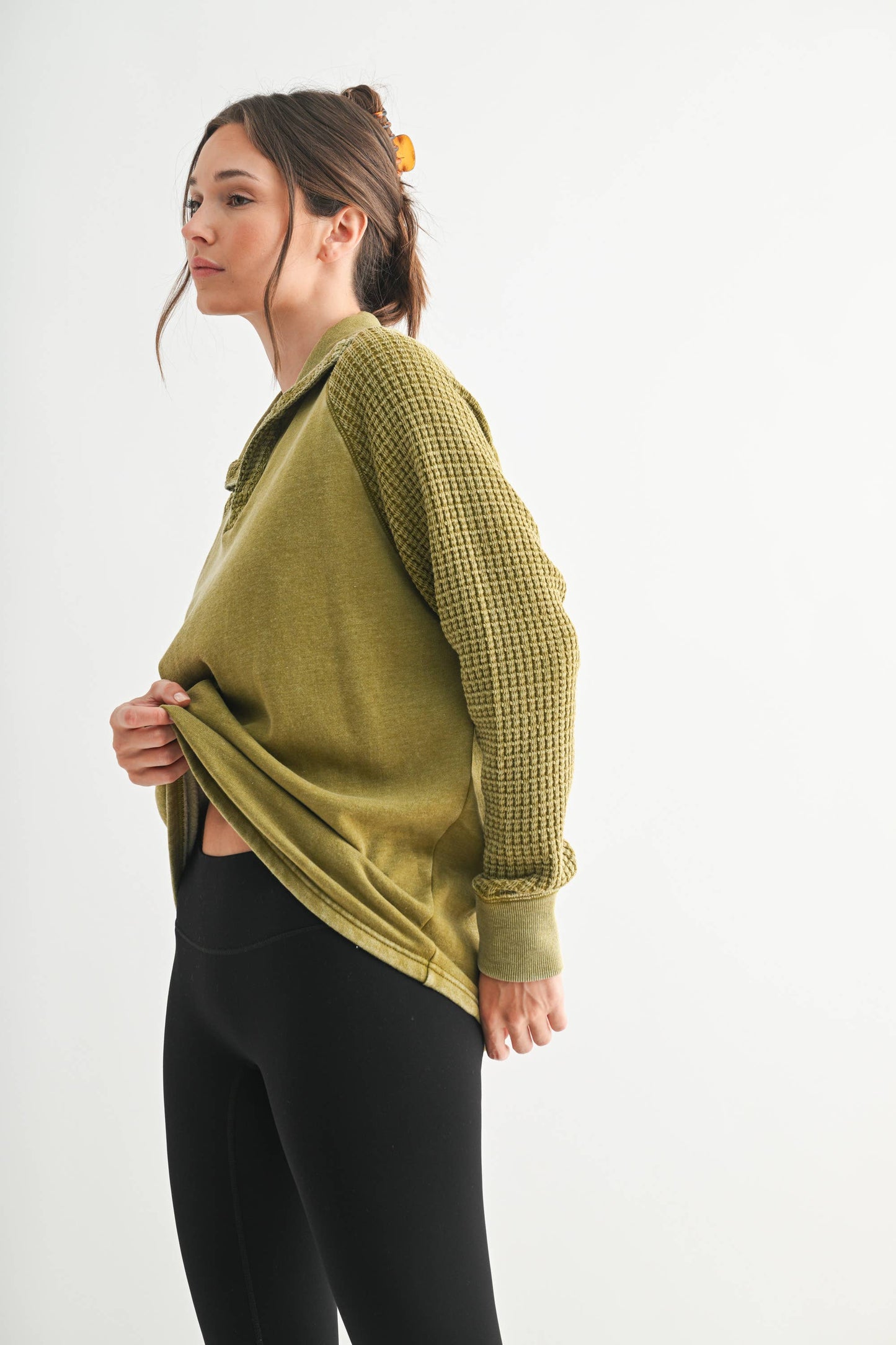 Ivy Waffle Knit Henley