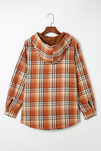 Load image into Gallery viewer, Orange Snap Button Sherpa Lined Hooded Flanne