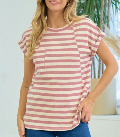 Cameron-Stripework cuffed Sleeve