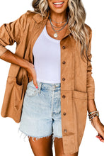 Load image into Gallery viewer, Camel Faux Suede Button Up Jacket