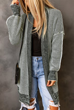 Load image into Gallery viewer, Yellow Knitted Open Front Casual Long Cardigan