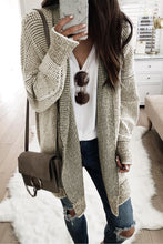 Load image into Gallery viewer, Yellow Knitted Open Front Casual Long Cardigan