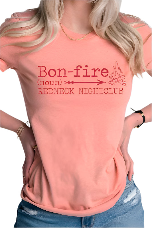 Bonfire Redneck Nightclub Fire Side Graphic Tee