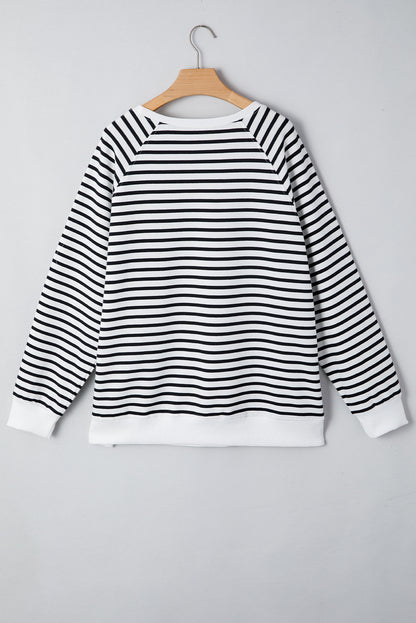 Georgia Black Striped Loose Sweatshirt