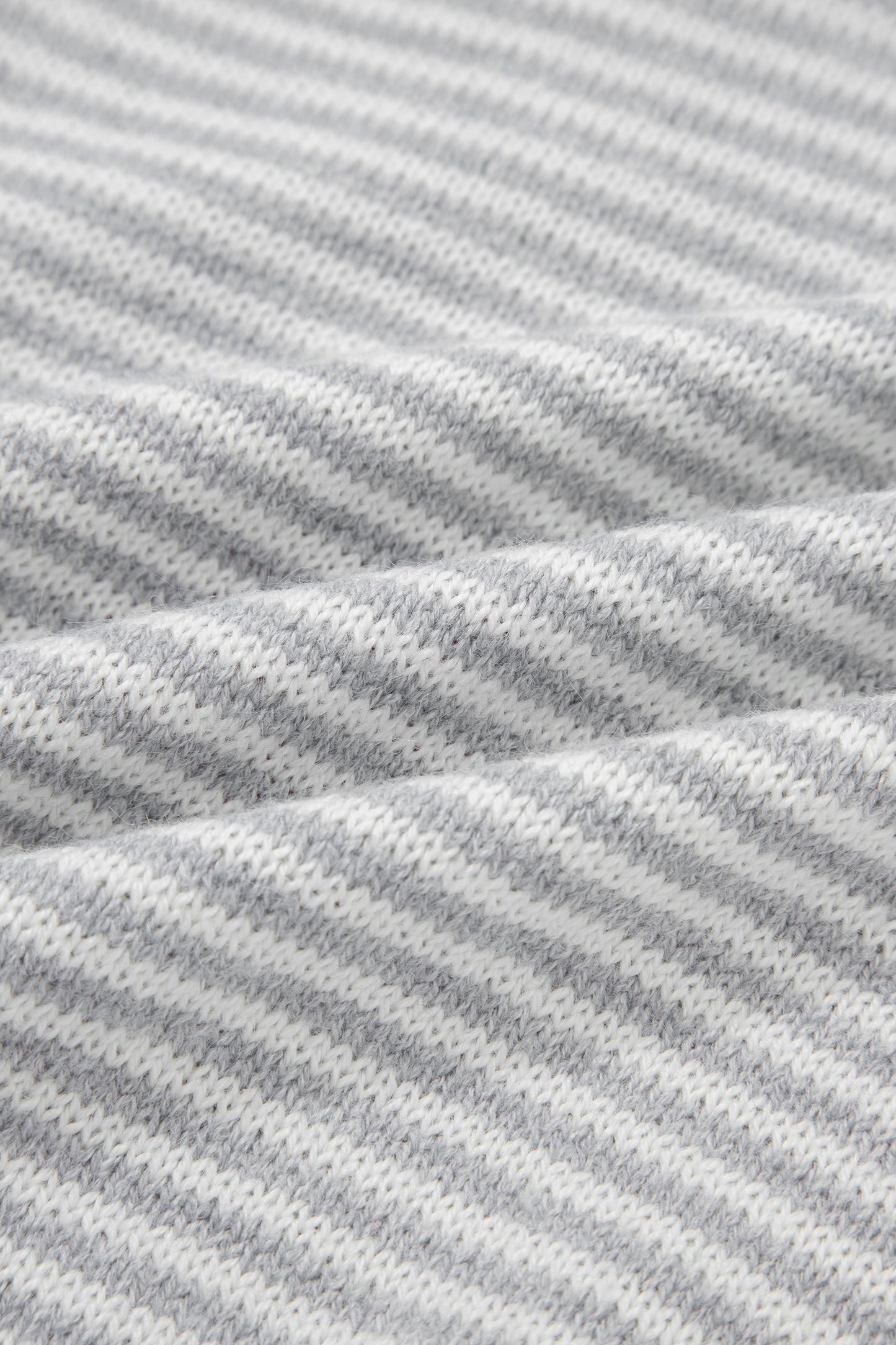 Gray Stripe Heart Valentine Knit Sweater