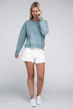 Load image into Gallery viewer, French Terry Acid Wash Boat Neck Pullover