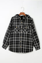 Load image into Gallery viewer, Orange Snap Button Sherpa Lined Hooded Flannel Jacket