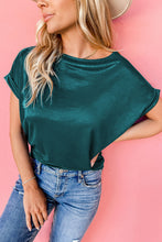 Load image into Gallery viewer, Green Solid Color Batwing Sleeve Summer Top