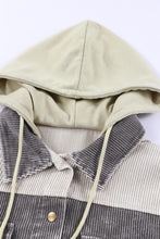 Load image into Gallery viewer, Raw Hem Patchwork Hooded Corduroy Jacket