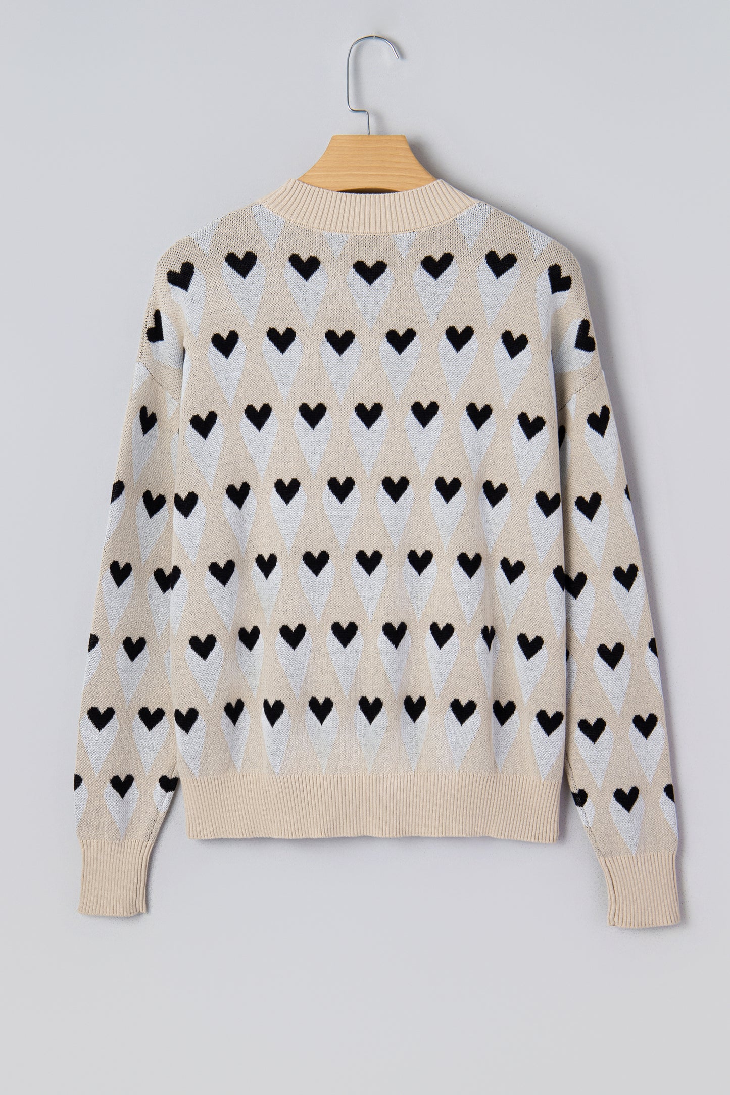 Geometric Heart Print Sweater