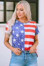 Load image into Gallery viewer, US Flag Round Neck Short Sleeve T-Shirt