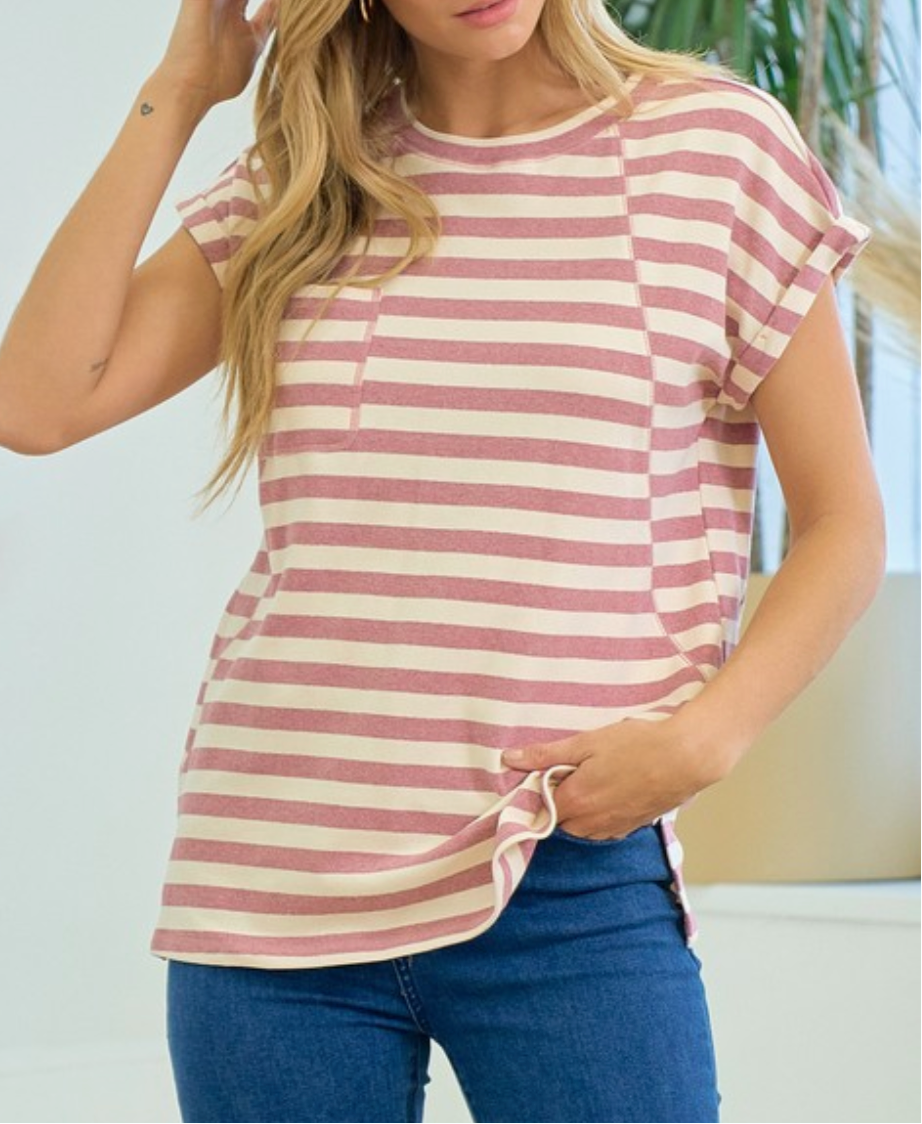 Cameron-Stripework cuffed Sleeve