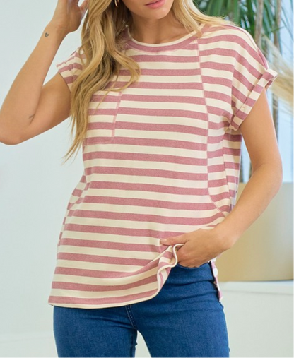 Cameron-Stripework cuffed Sleeve