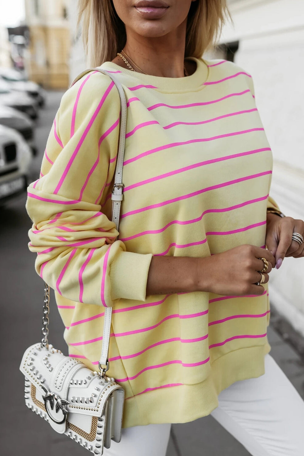 Becca Yellow Stripe Sweatshirt
