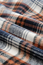 Load image into Gallery viewer, Orange Snap Button Sherpa Lined Hooded Flannel Jacket