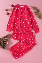 Load image into Gallery viewer, Fiery Red Valentines Heart Print Pants Set
