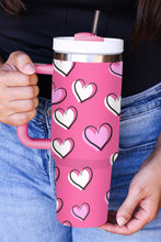 Load image into Gallery viewer, Rose Red Valentines Heart Printed Thermos Cup with Handle