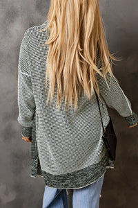 Yellow Knitted Open Front Casual Long Cardigan